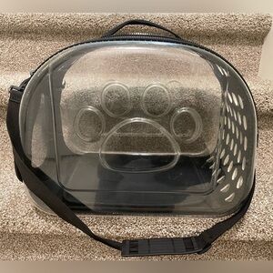 Clear Pet Carrier with Paw Design